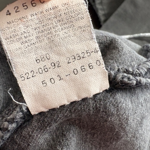 Vintage 90s 1992 Mens Levis 501 Dark Gray Button Fly Jeans 33 X 29 USA Made - Picture 8 of 11